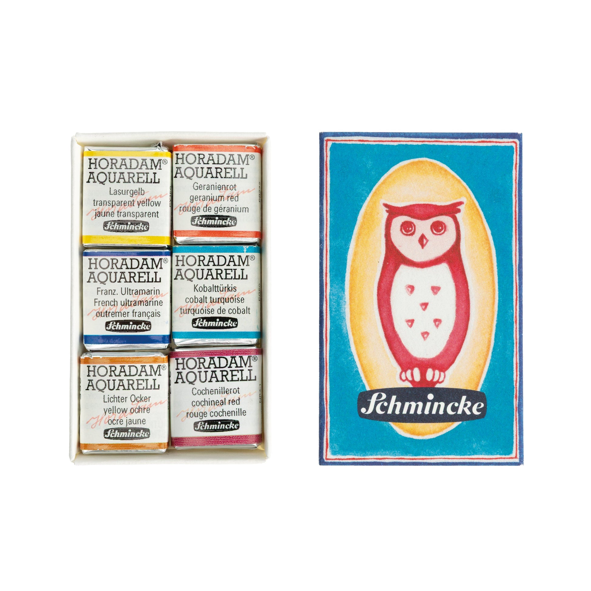 Schmincke HORADAM Watercolour Matchbox Set, colour swatches