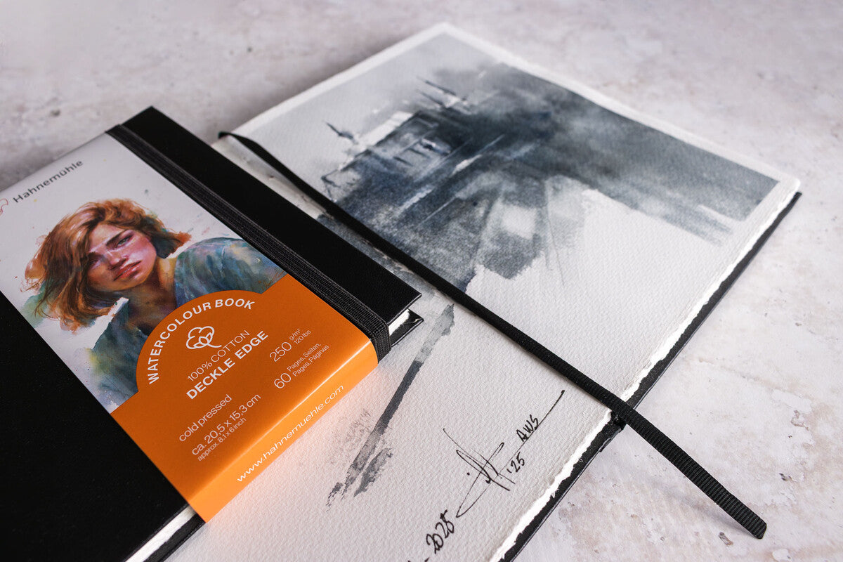 Hahnemühle® Deckled Edge Watercolour Book 100% Cotton 4" x 6" - Landscape