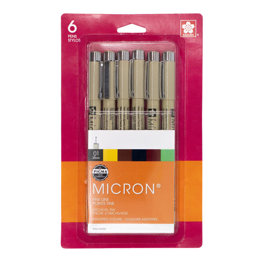 Sakura Pigma Micron Pen - Natural Earth Colours Set of 6