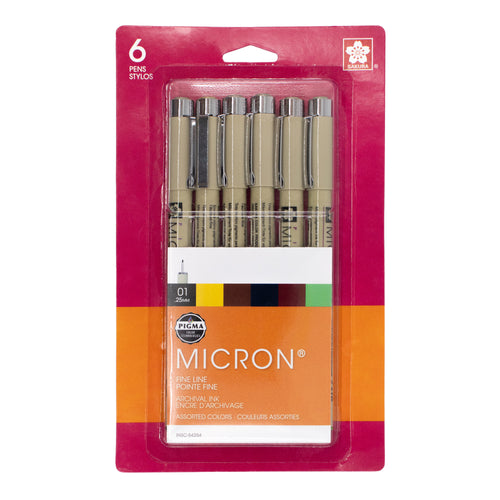 Sakura Pigma Micron Pen - Natural Earth Colours Set of 6