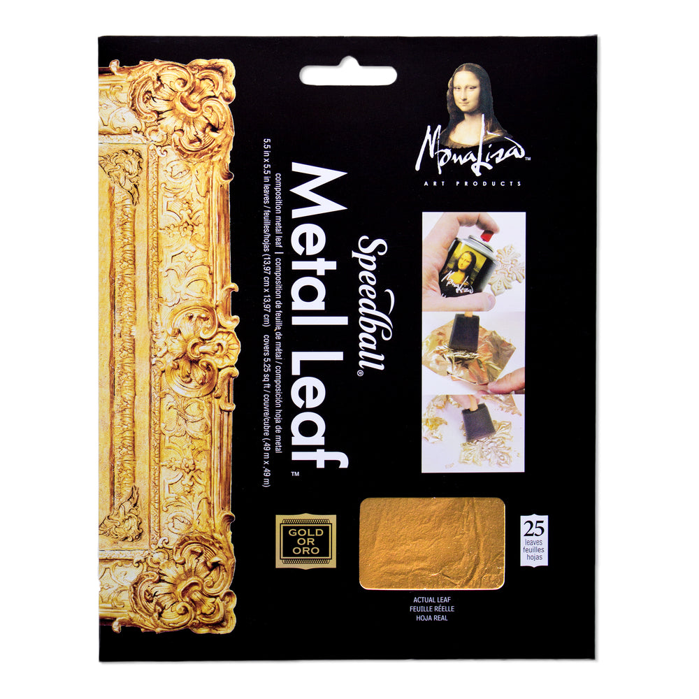 Speedball Mona Lisa Metal Leaf - Pack of 25 Composition Gold 5.5 x 5.5"