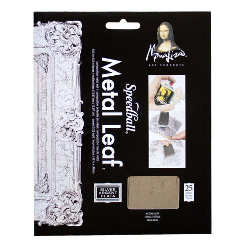 Speedball Mona Lisa Metal Leaf - Pack of 25 Silver-Aluminum 5.5" x 5.5"