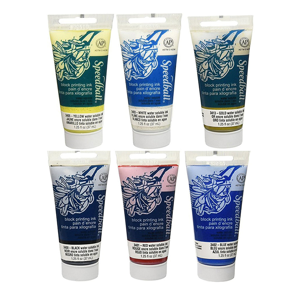 Speedball Water-Soluble Block Printing Ink Set of 6