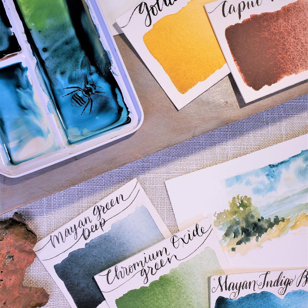 Stoneground Watercolour Half Pan Set of 6 - Earth Palette
