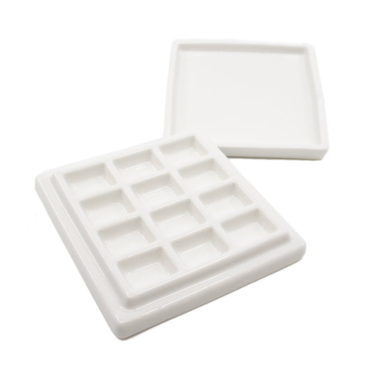 Sinoart Artist Ceramic Palette – Square, 12 Wells