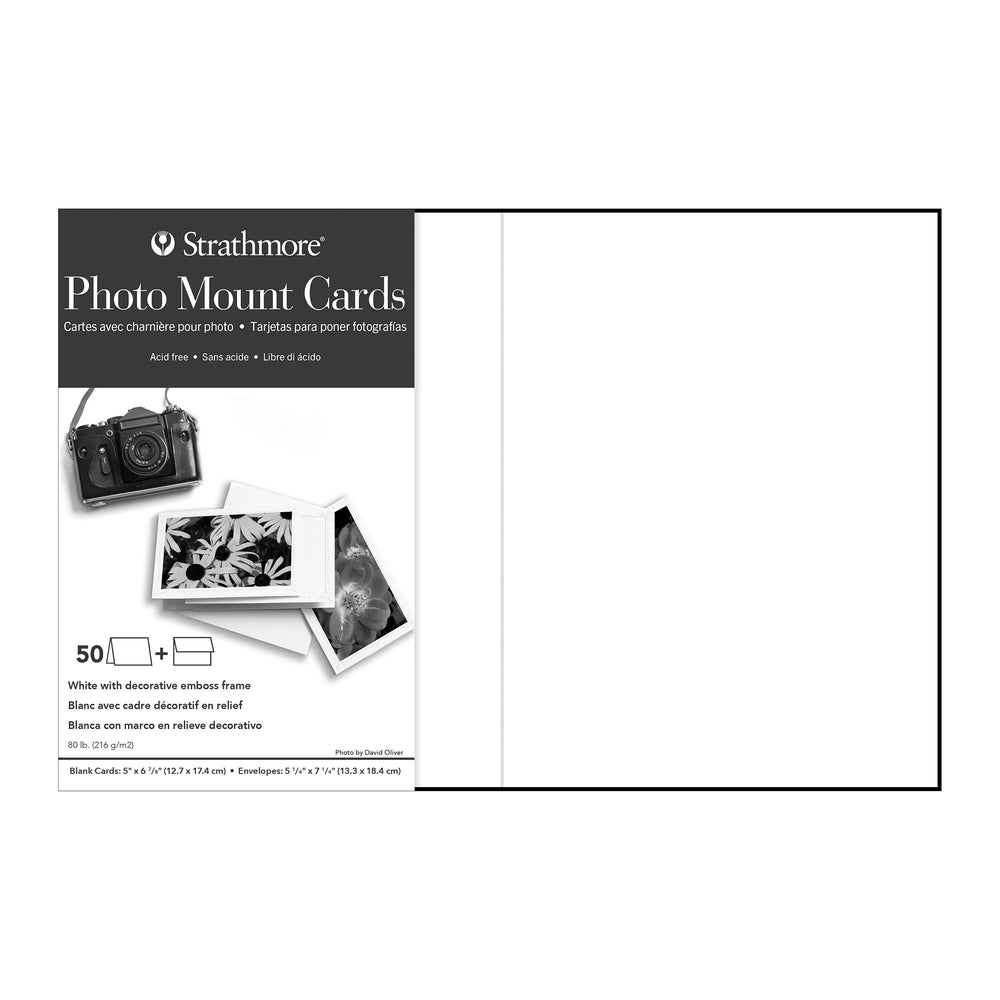 Strathmore Photomount Cards Embossed Frame White
