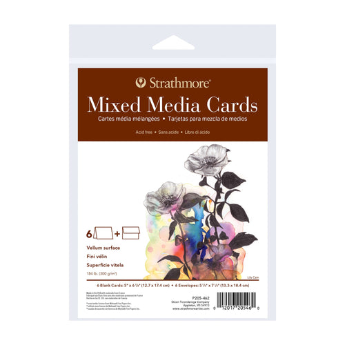 Strathmore Mixed Media Cards Pack of 6 -  5" x 6 7/8"
