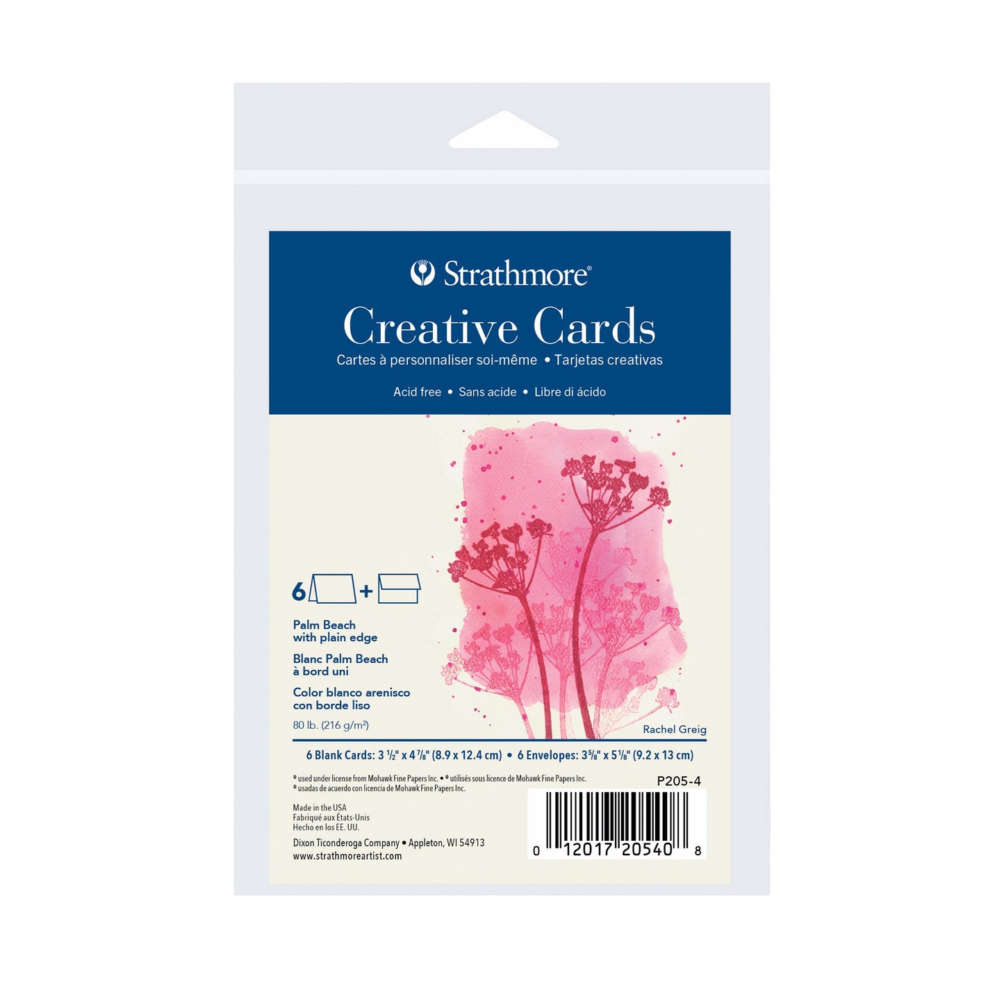 Strathmore Announcement Cards Palm Beach Pack of 6 - 3.5" x 4.7/8"