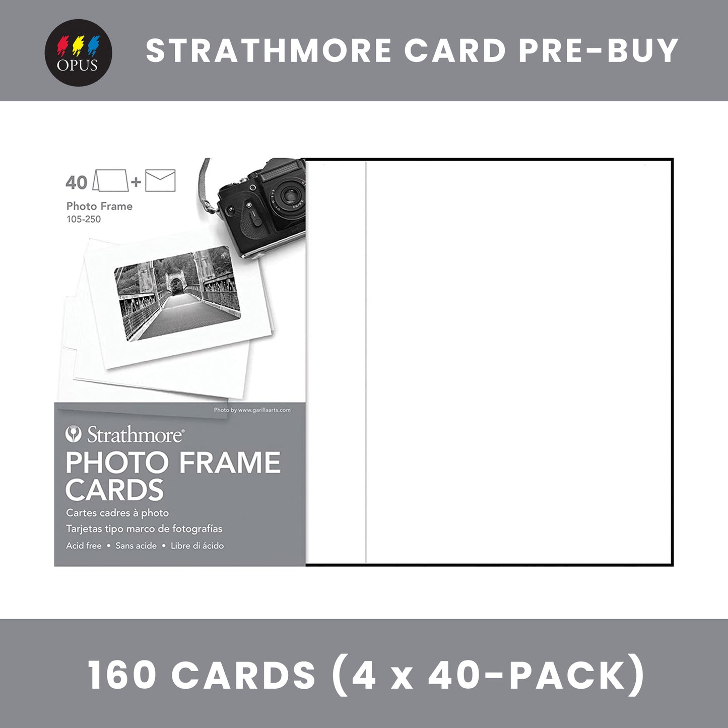 Strathmore Photo Frame White Cards 5" x 6 7/8" - Case of 160 Cards (Pre-Buy)