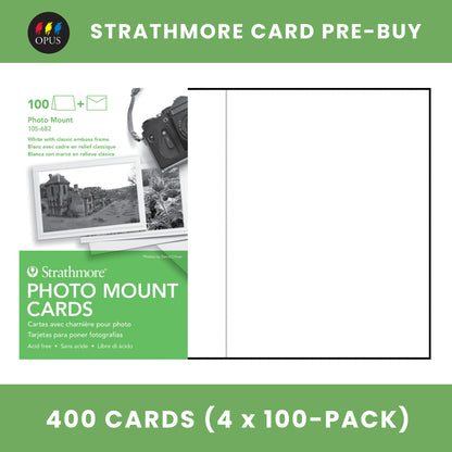 Strathmore Photo Mount Classic Border Cards 5" x 6 7/8"- Case of 400 Cards (Pre-Buy)