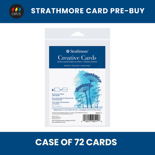 Strathmore Announcement Card Fluorescent White Deckle 3.5" X 4.7/8" - Case of 72 Cards (Pre-Buy)