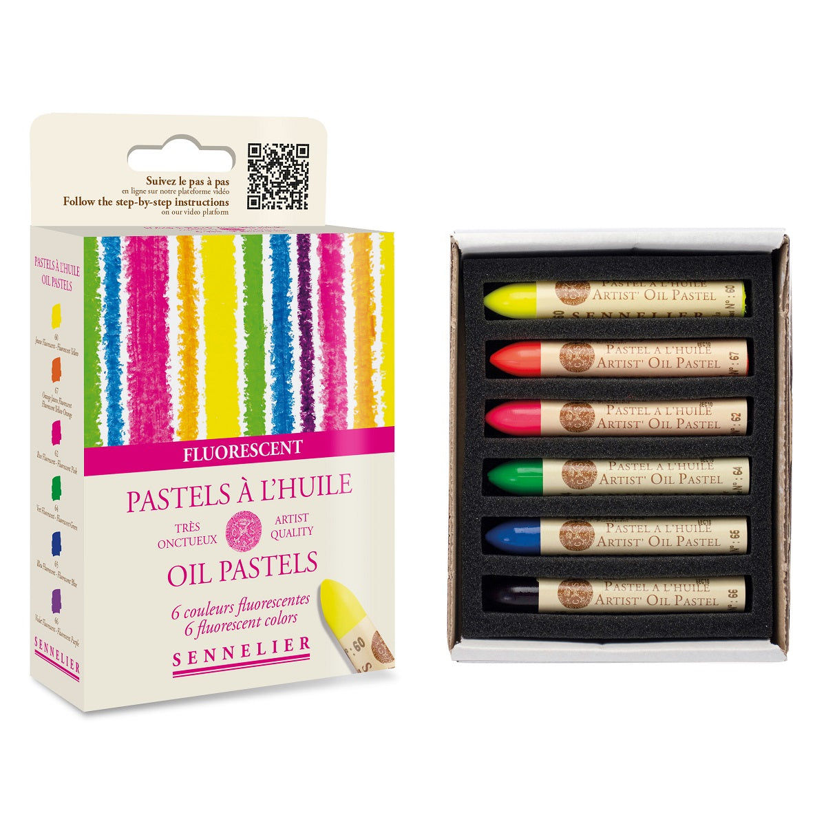 Sennelier Oil Pastel Set - Fluorescent Set of 6