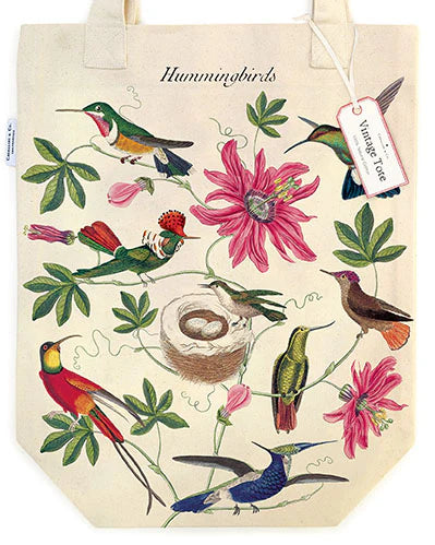 Cavallini Vintage Inspired Tote Bag - Hummingbirds