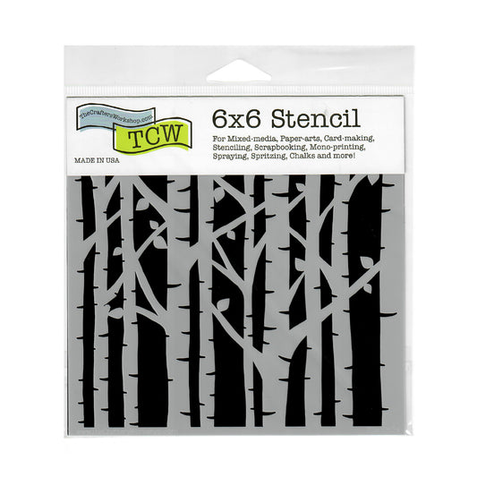 The Crafter's Workshop Stencil 6" x 6" - Birch Trees