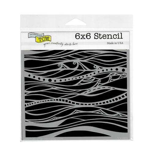 The Crafter's Workshop Stencil 6" x 6" - Calm Waves
