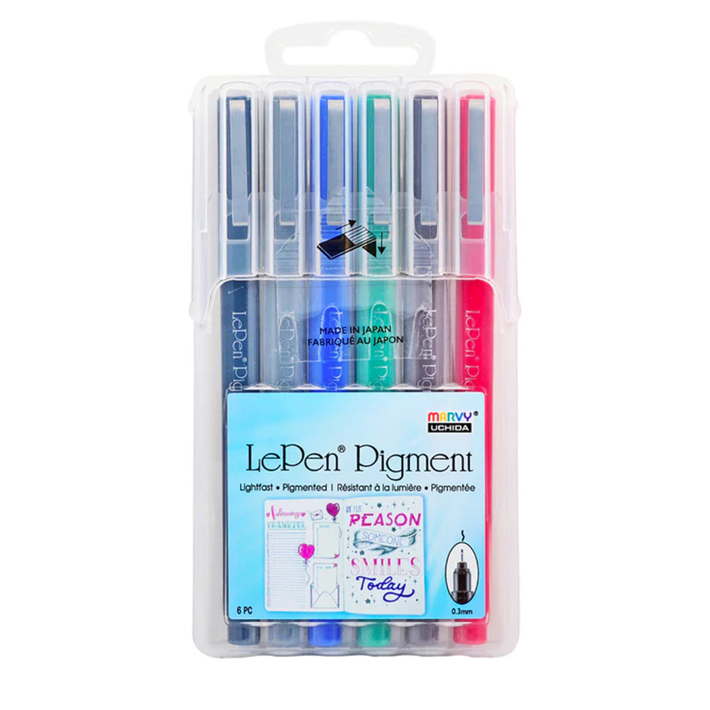 Marvy Uchida Le Pen Pigment Primary Set of 6