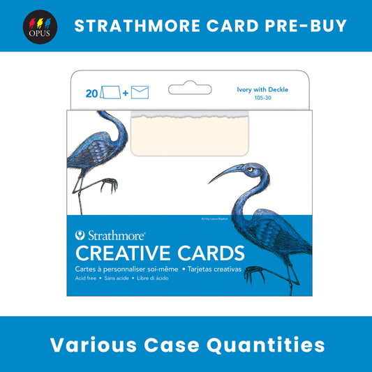 Strathmore Ivory with Deckle Cards 5" x 6 7/8" - Case of 400 Cards (Pre-Buy)