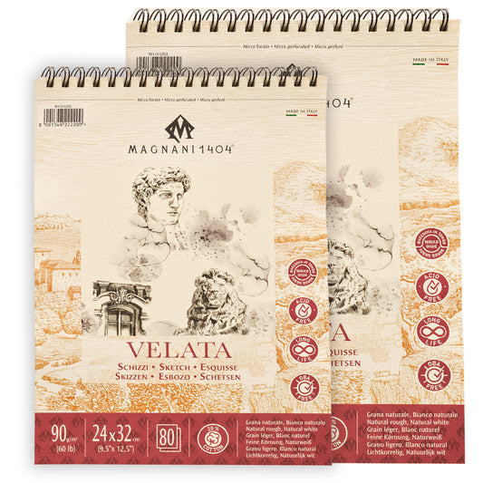 Magnani Velata Spiral Bound Sketch Pads Rough - 90gsm