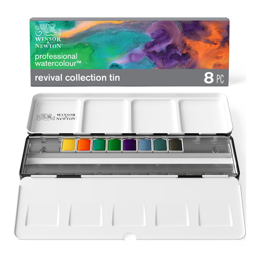 Winsor & Newton Professional Watercolour Set of 8 Revival Collection Tin