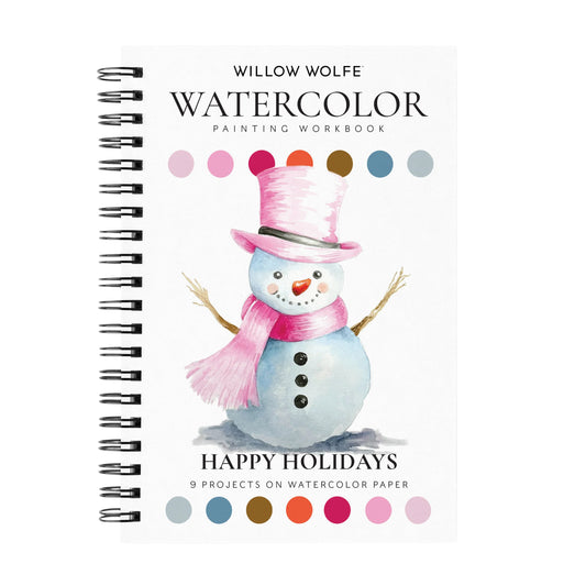 Willow Wolfe Watercolor Workbook - Happy Holidays