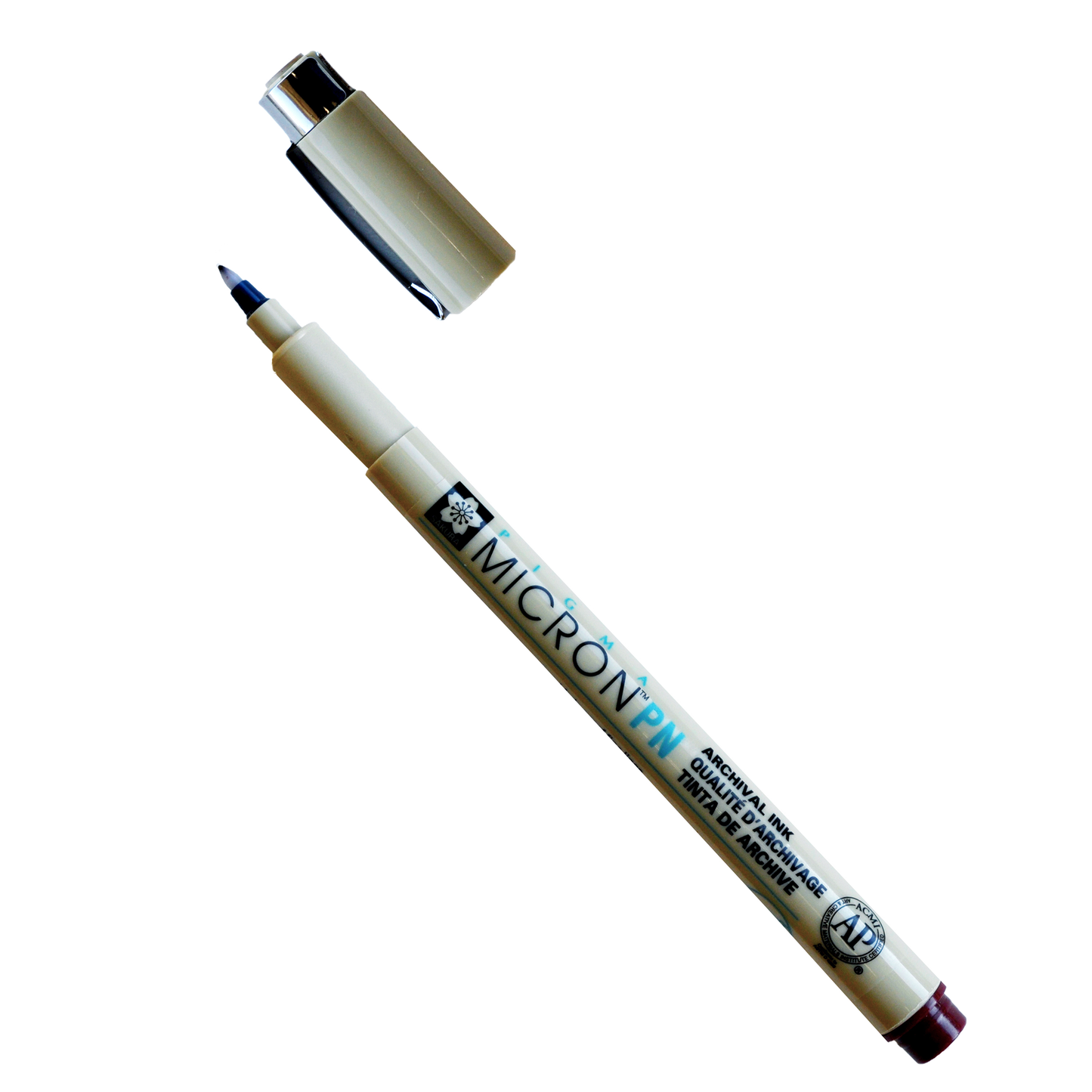 Sakura Pigma Micron Pen - Burgundy, Plastic Nib, cap off