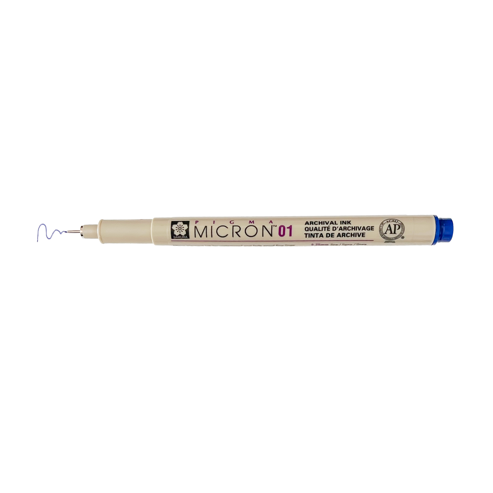 Sakura Pigma Micron Pen - Royal Blue, 01 point, cap off