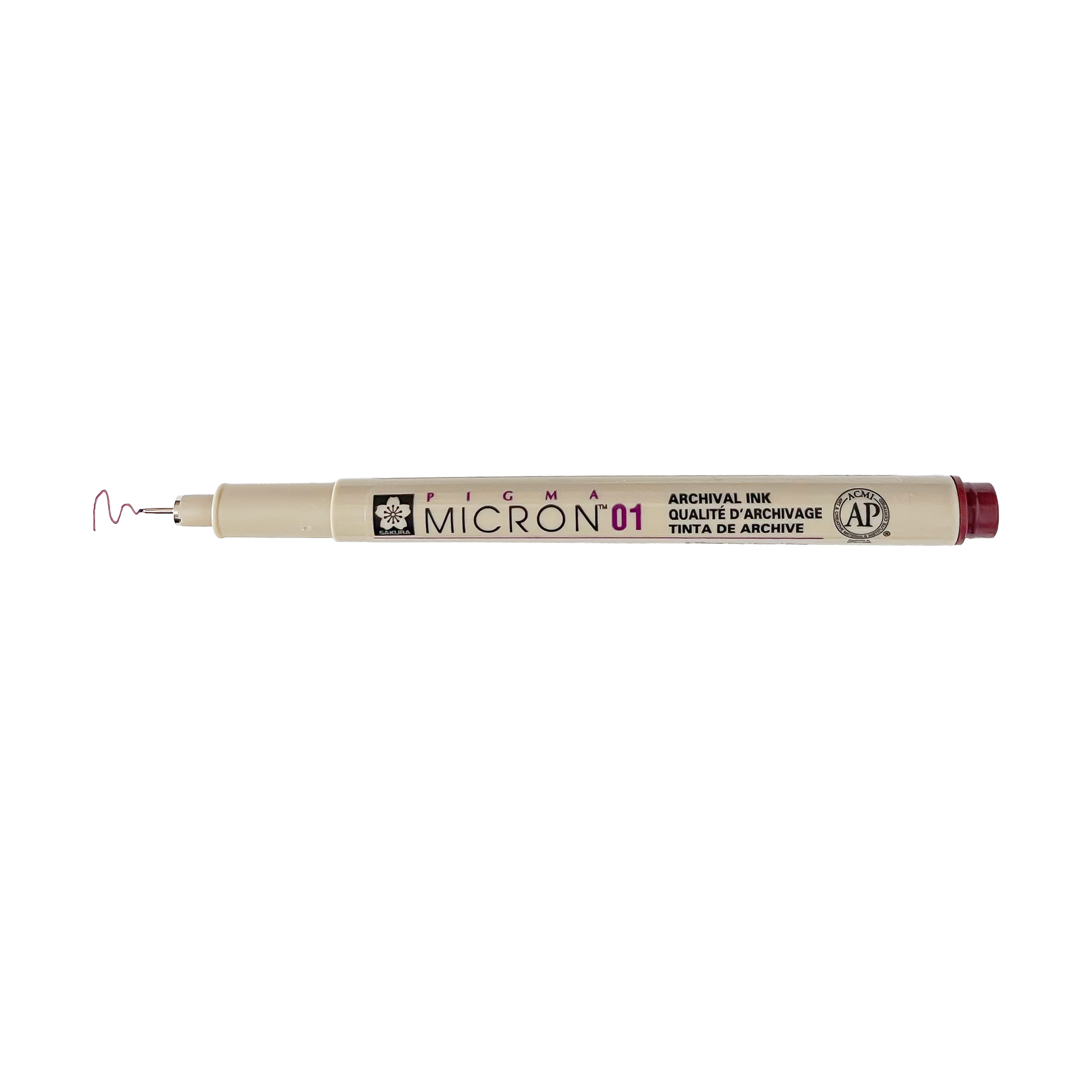 Sakura Pigma Micron Pen - Burgundy, 01 point, cap off