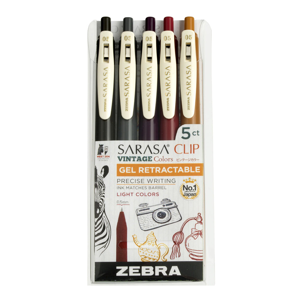 Zebra Sarasa Clip Vintage Light Set of 5