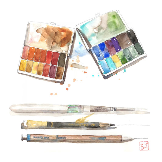 Art Toolkit Pocket Palette with 14 Standard Pans - Black