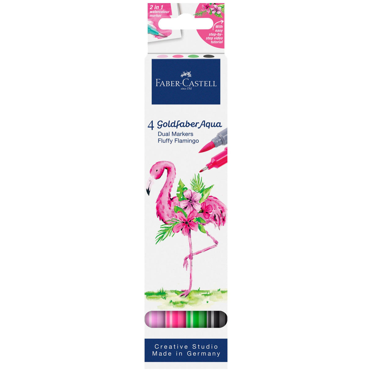 Faber-Castell Tropical Escapes Goldfaber Aqua Marker Set of 4 - Pink Flamingo