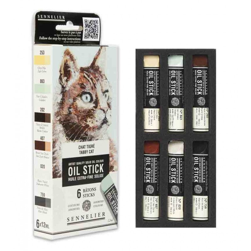 Sennelier Oil Stick Mini Tabby Cat Set of 6