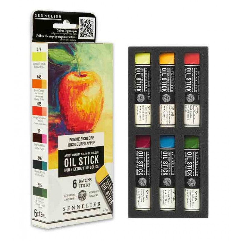 Sennelier Oil Stick Mini Bicoloured Apple Set of 6