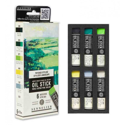 Sennelier Oil Stick Mini Stylized Landscape Set of 6