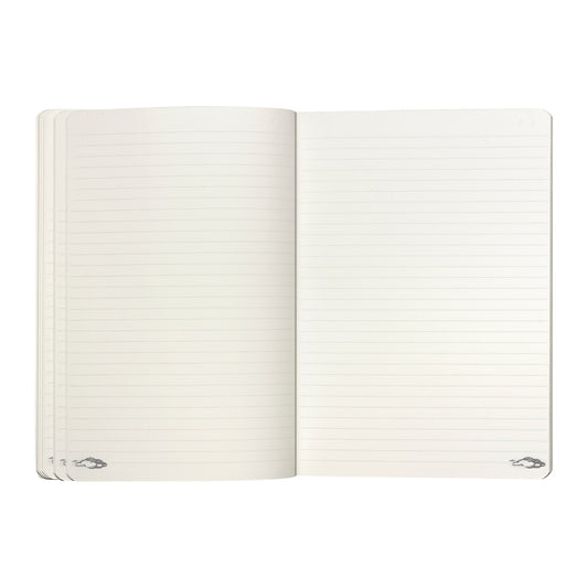 Caran d'Ache Toile de Jouy A5 notebook open to lined pages