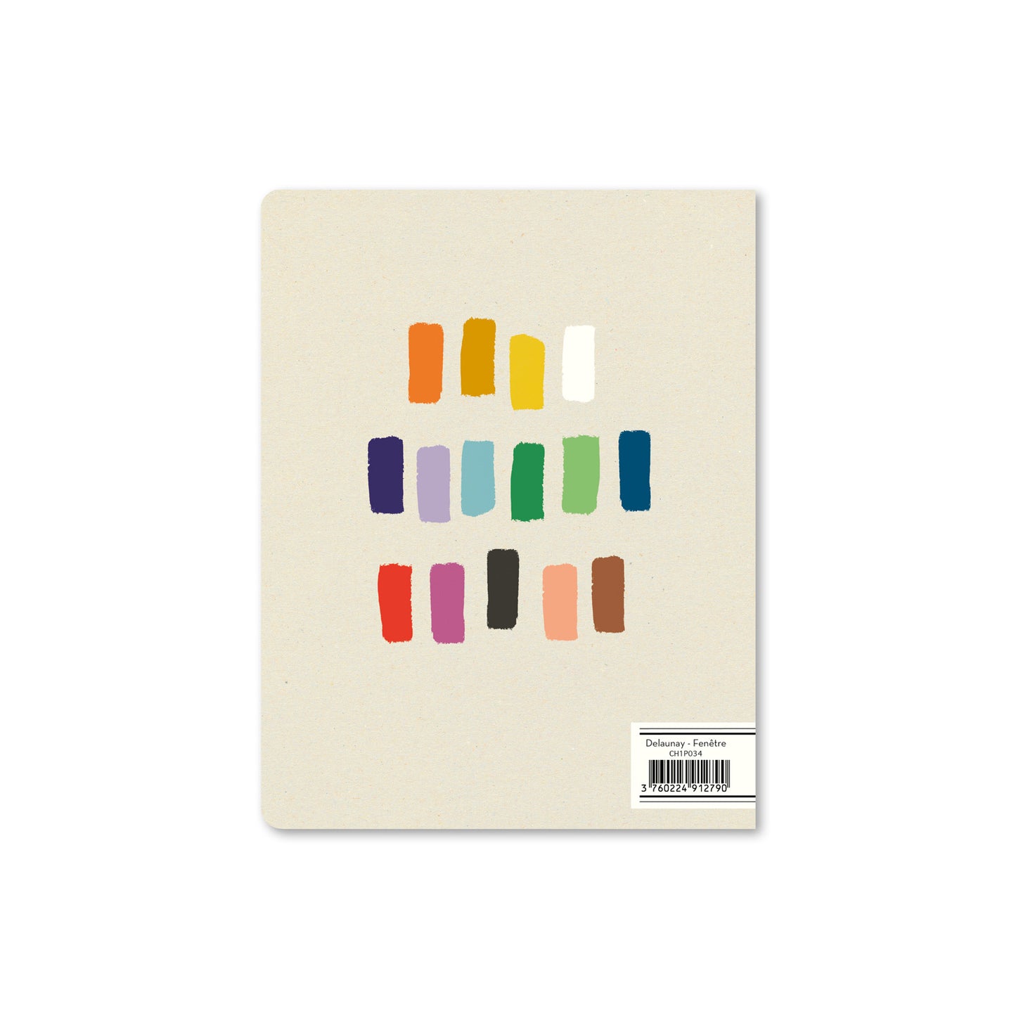 Alibabette lined journal, Delaunay Fenetre cover, back