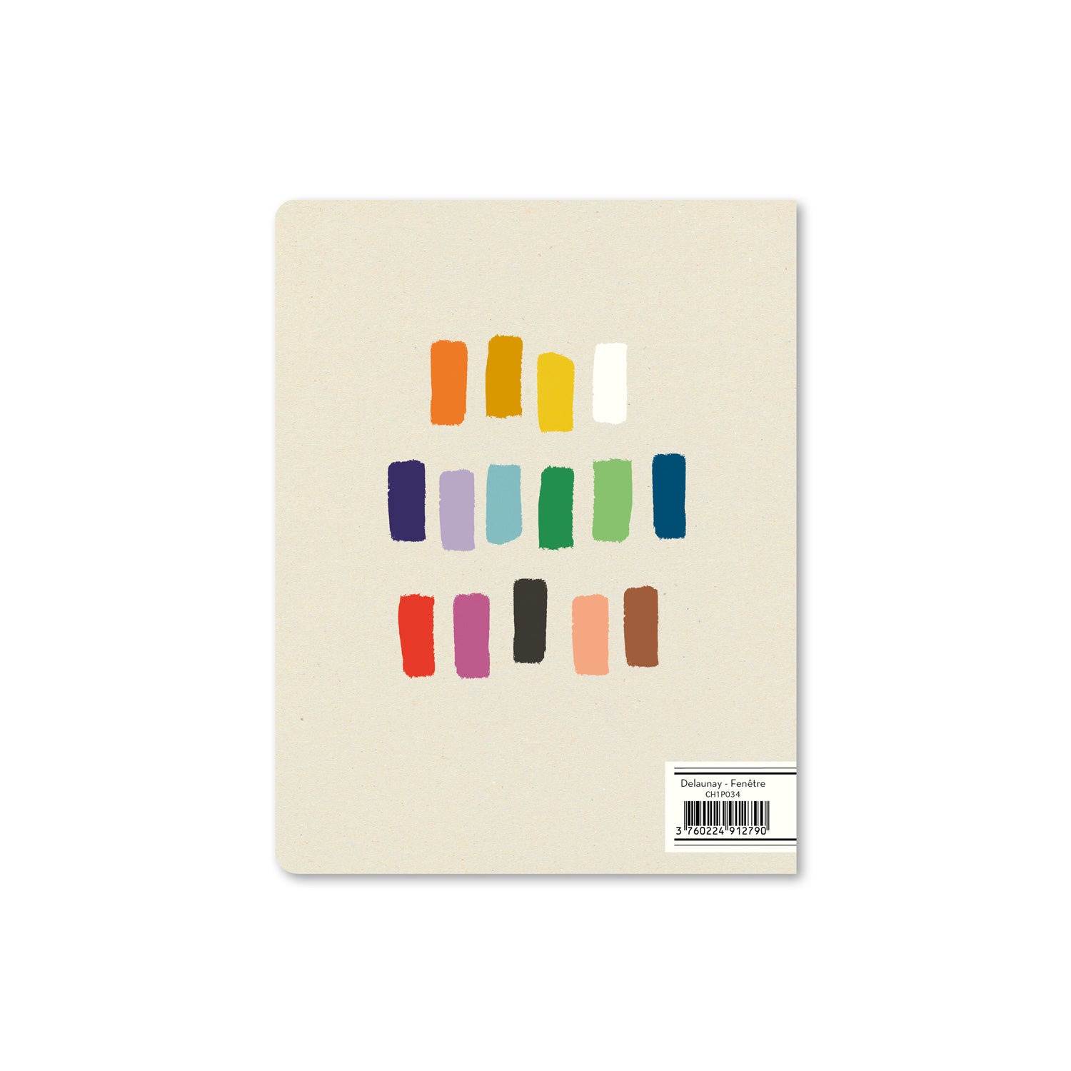 Alibabette lined journal, Delaunay Fenetre cover, back