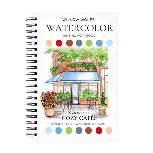 Willow Wolfe Watercolor Workbook - Cozy Cafes
