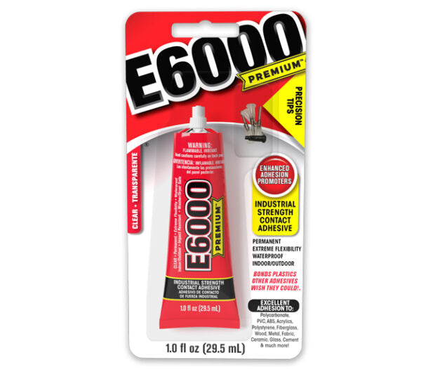 E6000 PREMIUM Clear Adhesive with Precision Tips 29.5ml