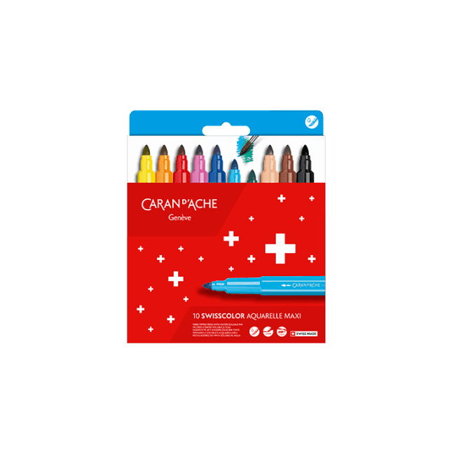 Swisscolor Fibre Pens Set of 10 - Maxi Colours