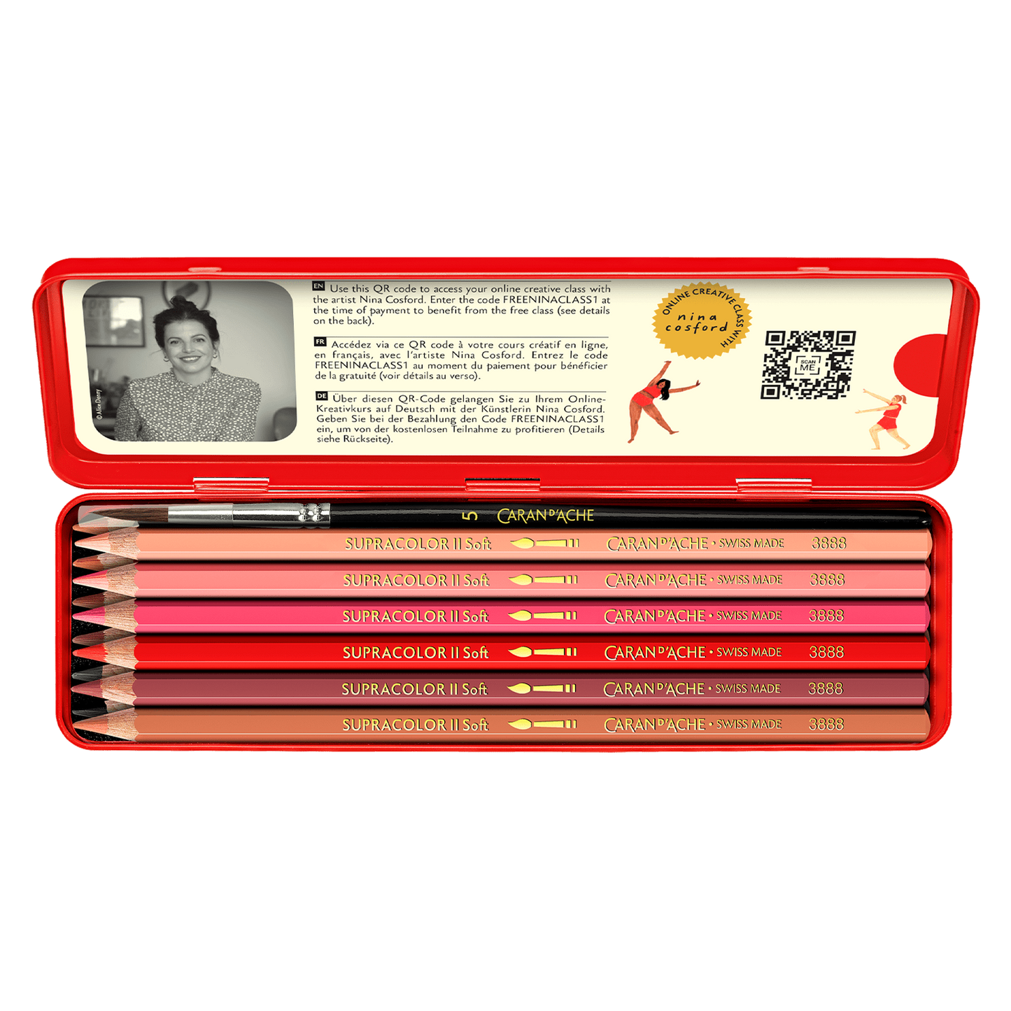 Caran d'Ache Creative Set of 13 pieces including Brush + Online Course - Nina Cosford