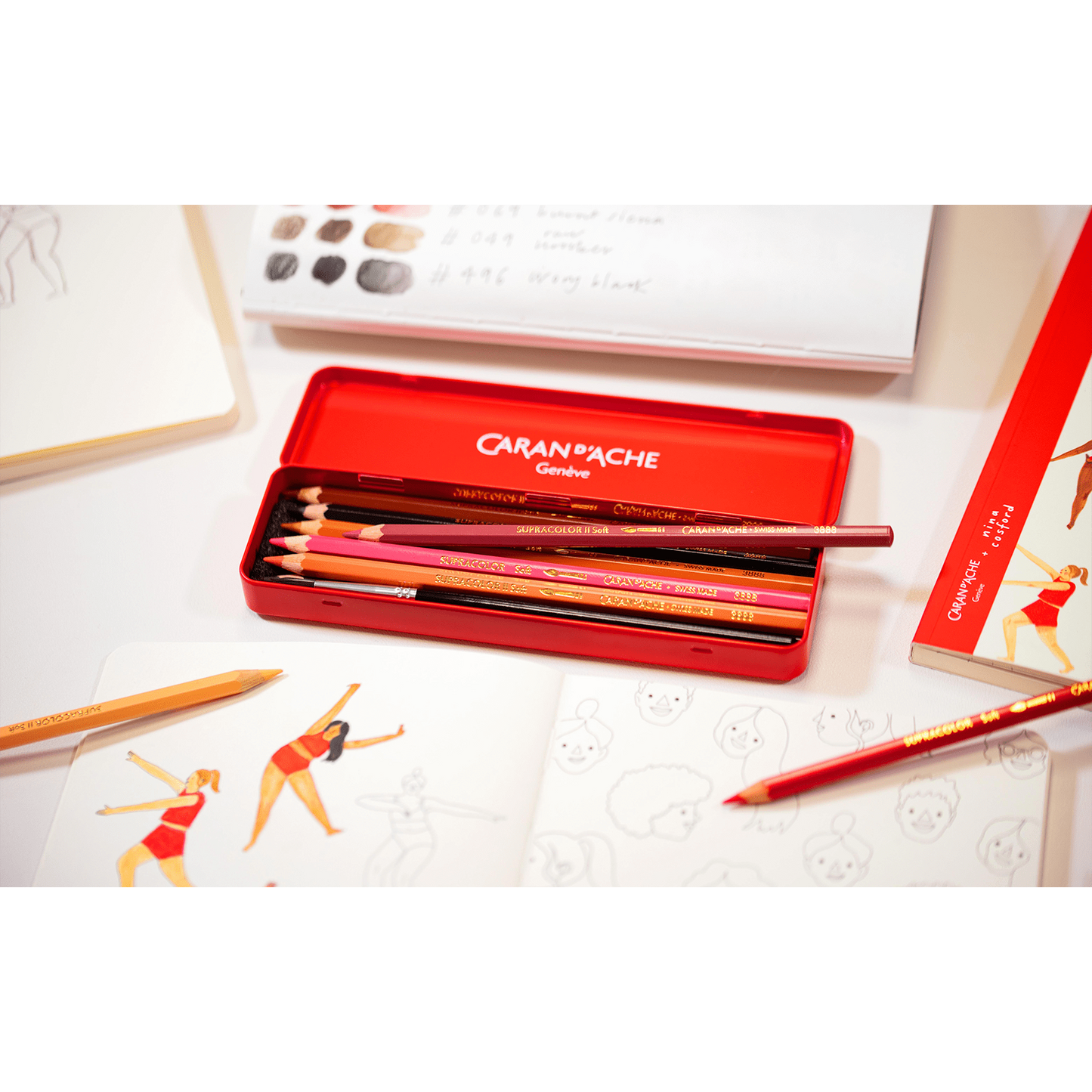 Caran d'Ache Creative Set of 13 pieces including Brush + Online Course - Nina Cosford