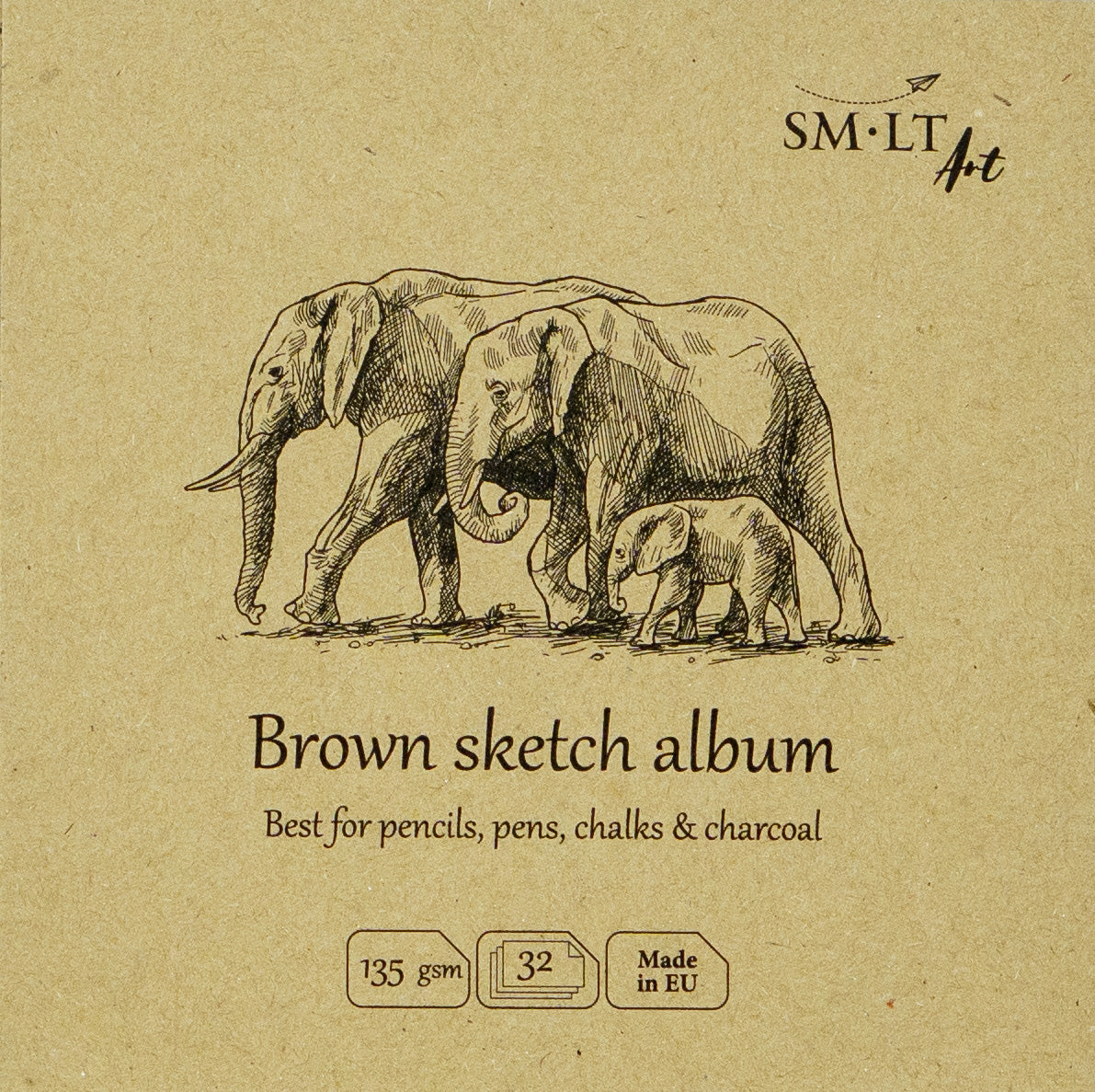 SM•LT Layflat Brown Sketch Album – 5.5" x 5.5"