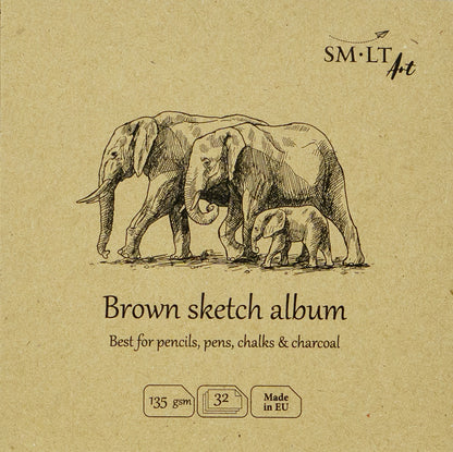 SM•LT Layflat Brown Sketch Album – 5.5" x 5.5"