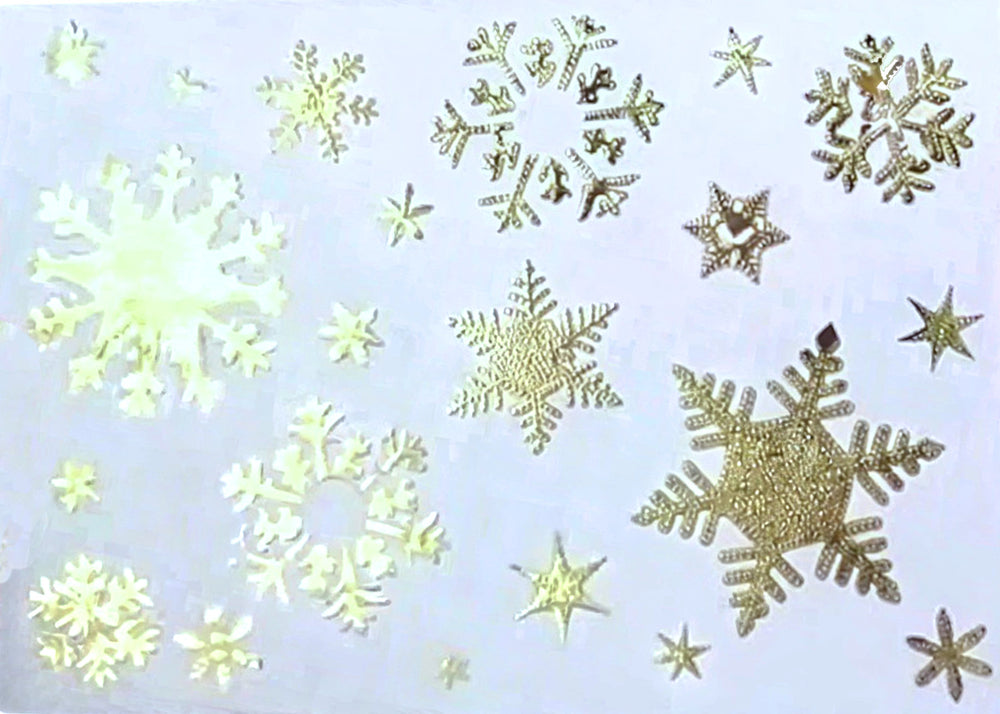 Gold foil snowflakes