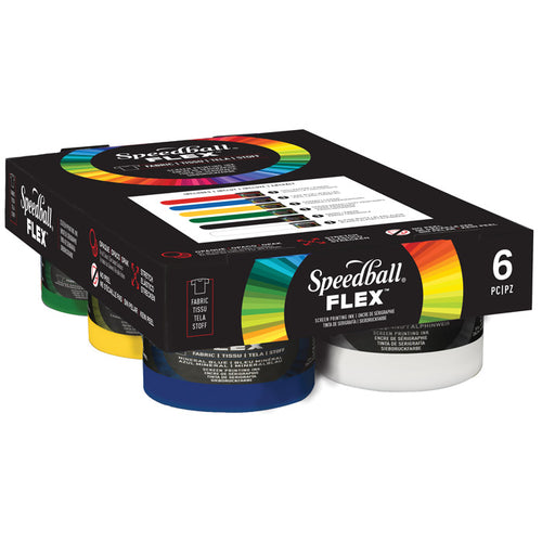 Speedball FLEX Fabric Screen Printing Ink Set of 6