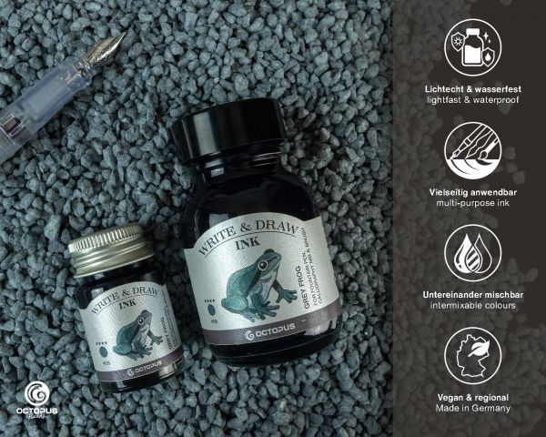 Octopus Write and Draw Ink Grey Frog 50ml