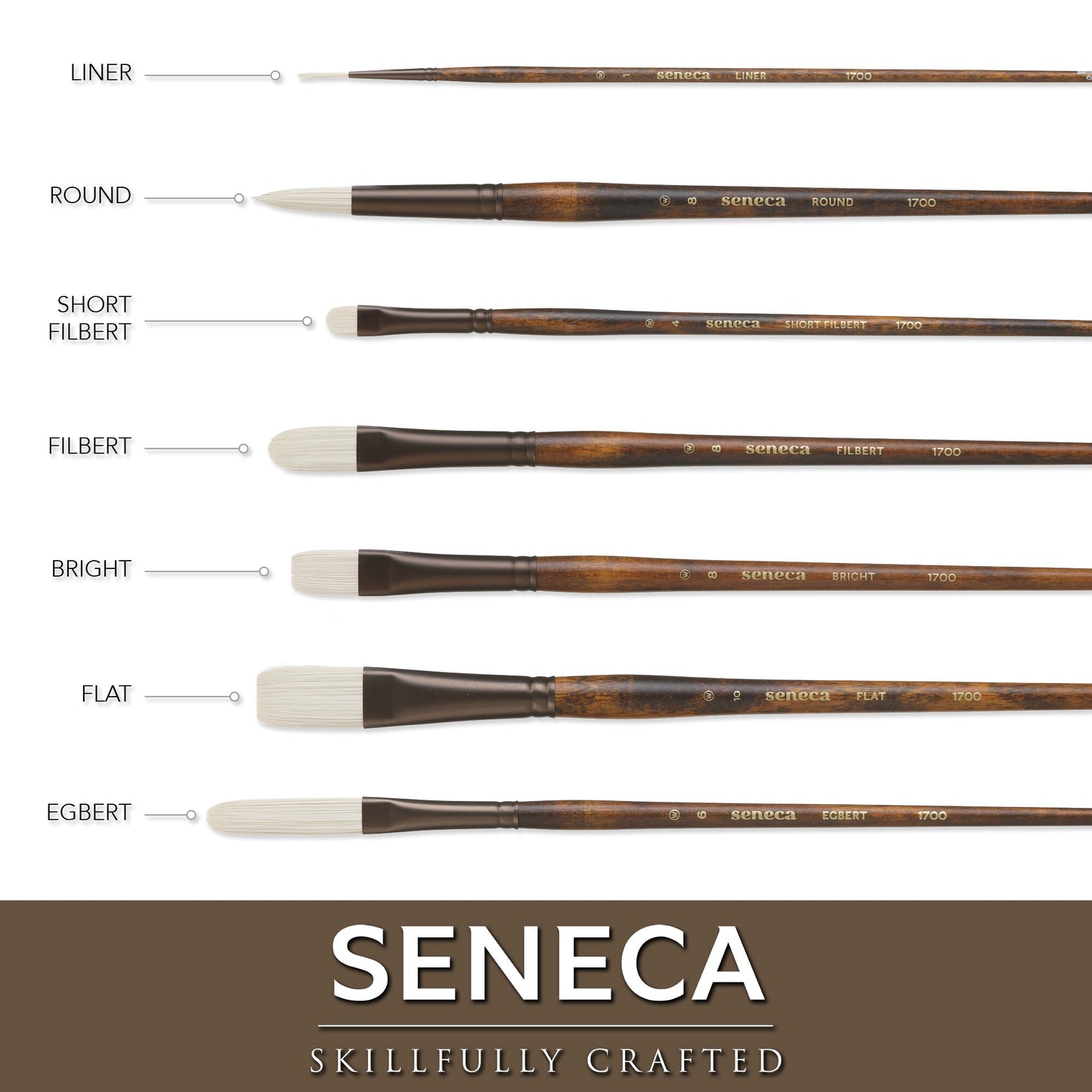 Willow Wolfe Seneca Oil & Acrylic Brushes - Bright