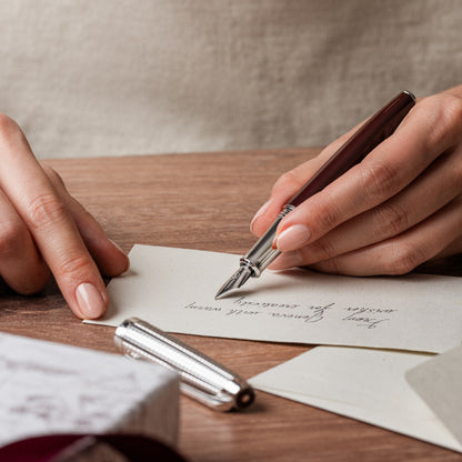 Writing with the Caran d'Ache Toile de Jouy Léman fountain pen