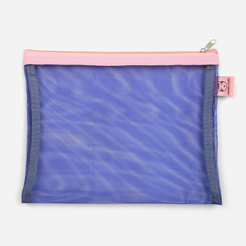 Papier Tigre Mesh Pouch (M) - Indigo & Pink