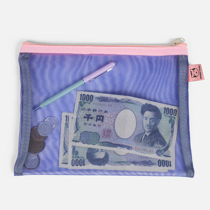 Papier Tigre Mesh Pouch (M) - Indigo & Pink
